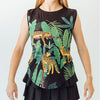 Faye+Florie Jungle Print Muscle Tank (W) (Black)