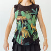 Faye+Florie Jungle Print Muscle Tank (W) (Black)