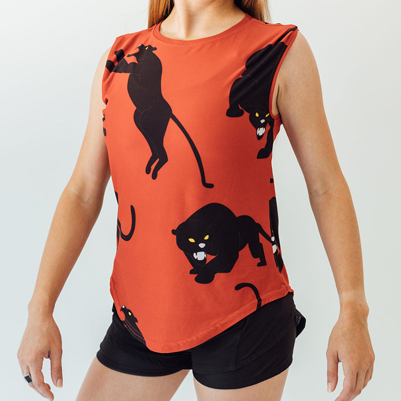 Faye+Florie Panther Print Muscle Tank (W) (Red)