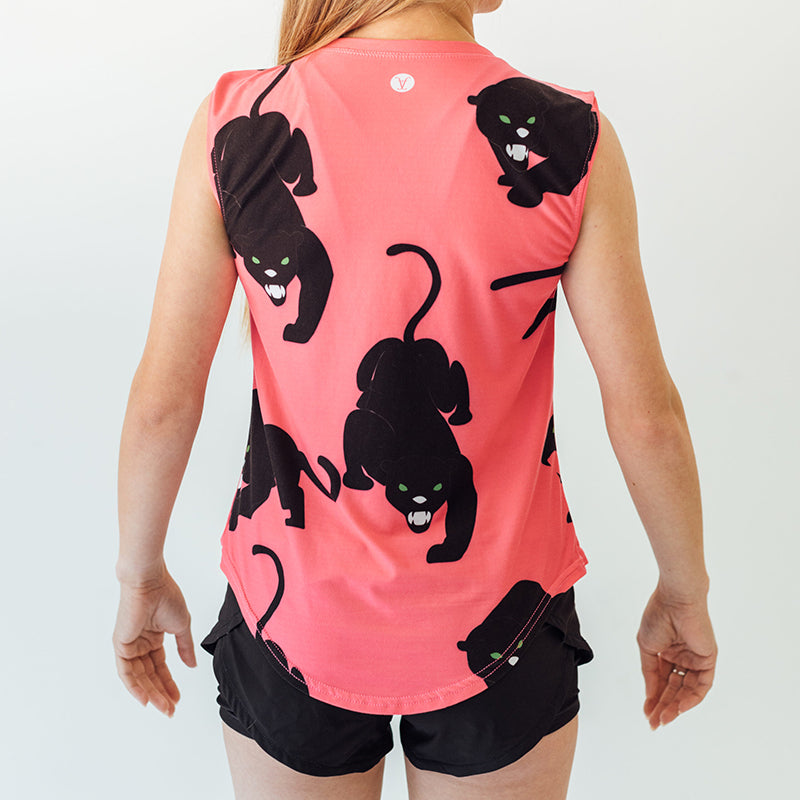 Faye+Florie Panther Print Muscle Tank (W) (Pink) Faye+Florie