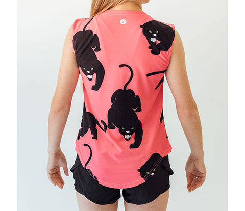 Faye+Florie Panther Print Muscle Tank (W) (Pink)