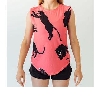 Faye+Florie Panther Print Muscle Tank (W) (Pink)