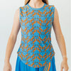 Faye+Florie Tiger Print Muscle Tank (W) (Blue/Orange)