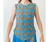 Faye+Florie Tiger Print Muscle Tank (W) (Blue/Orange)