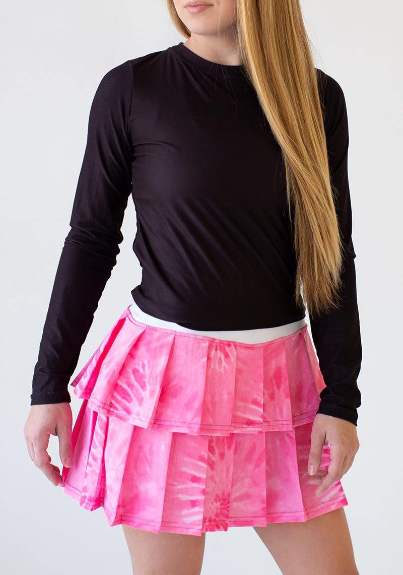 Faye+Florie Tie Back Long Sleeve Top (W) (Black)