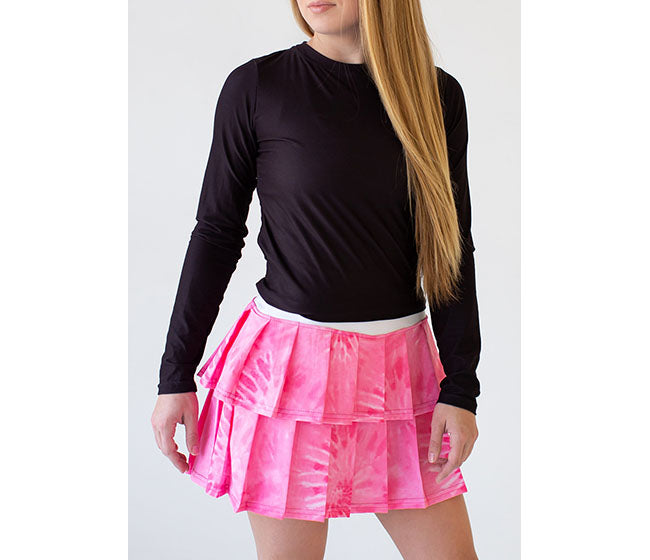 Faye+Florie Tie Back Long Sleeve Top (W) (Black)