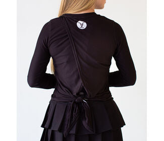Faye+Florie Tie Back Long Sleeve Top (W) (Black)
