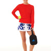 Faye+Florie Tie Back Long Sleeve Top (W) (Red)