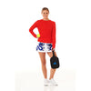 Faye+Florie Tie Back Long Sleeve Top (W) (Red)