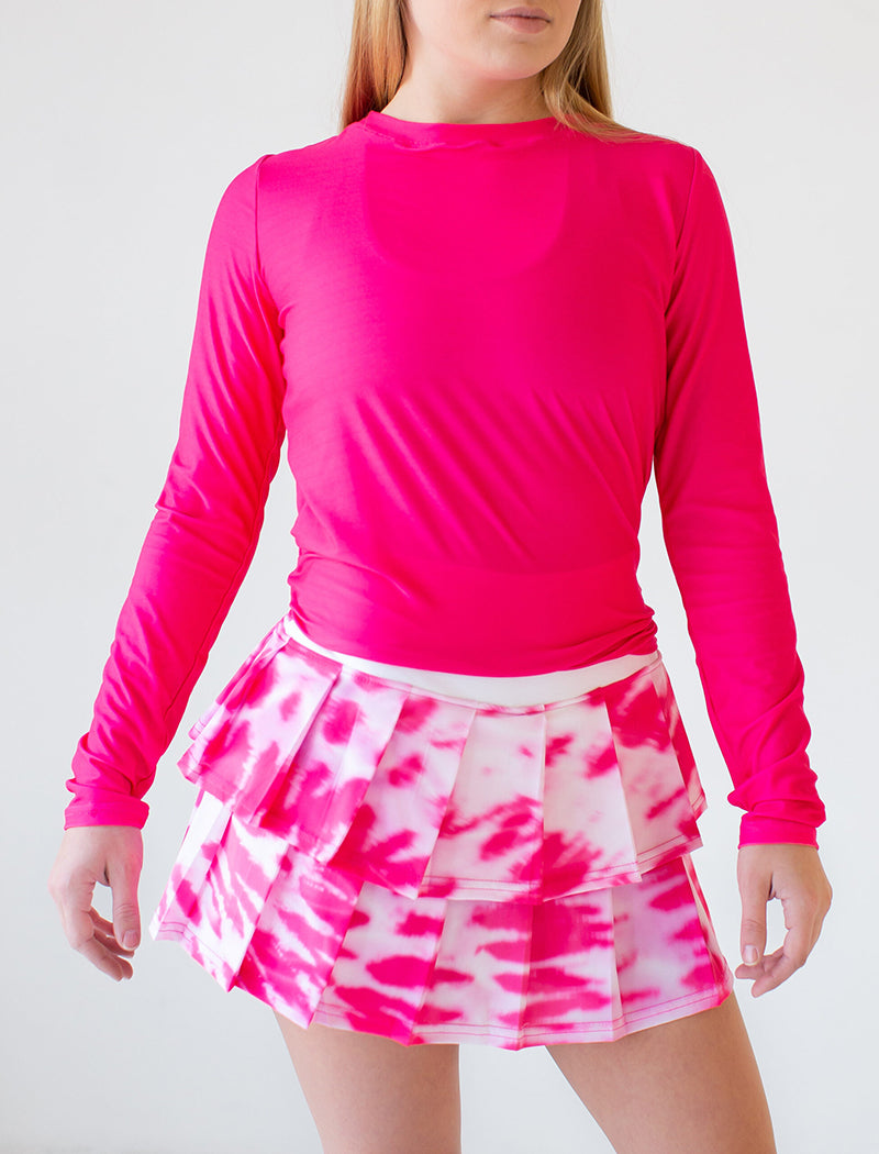 Faye+Florie Tie Back Long Sleeve Top (W) (Launch Pink)