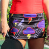 Faye+Florie Purple Cloud Print Jean Skirt (W) (Black)