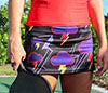 Faye+Florie Purple Cloud Print Jean Skirt (W) (Black)