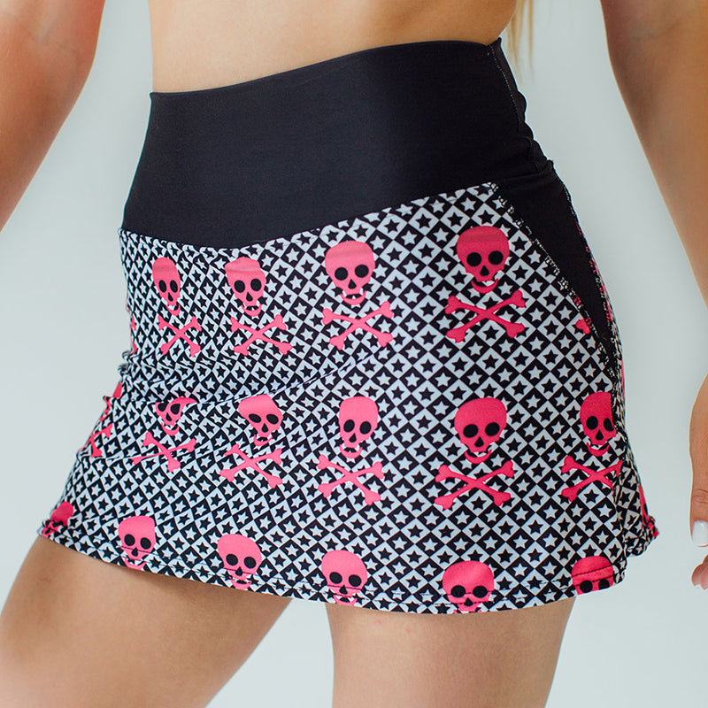 Faye+Florie Pink Skull And Star Jean Skirt (W) (Grey)