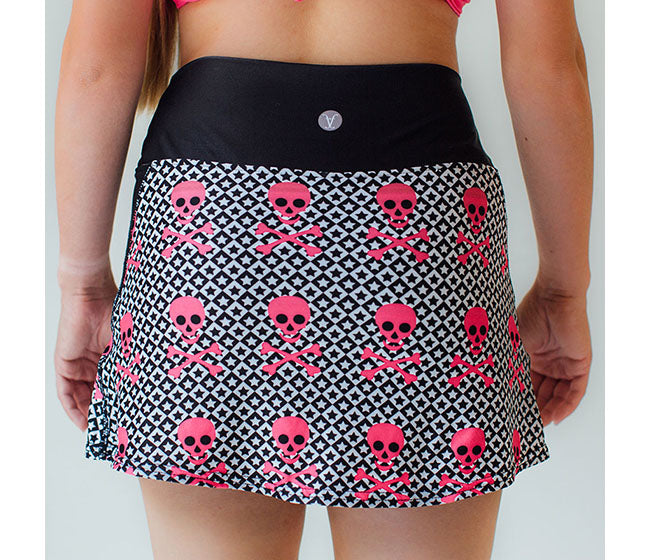 Faye+Florie Pink Skull And Star Jean Skirt (W) (Grey)