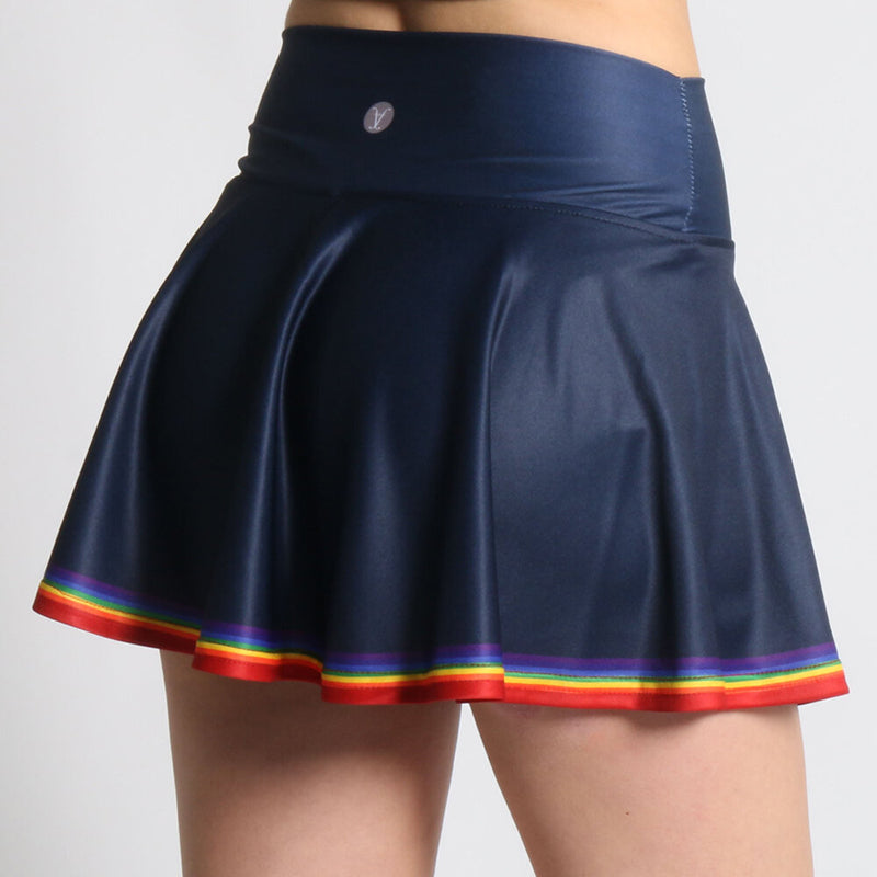 Faye+Florie Navy Rainbow Print Holly Skirt (W) (Navy)
