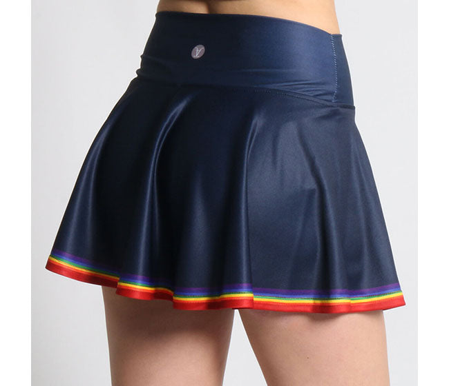 Faye+Florie Navy Rainbow Print Holly Skirt (W) (Navy)