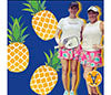 Faye+Florie Pineapple Print Holly Skirt (W) (Coral)