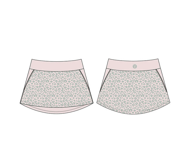 Faye+Florie Leopard Jean Skirt (W) (Blush Pink)