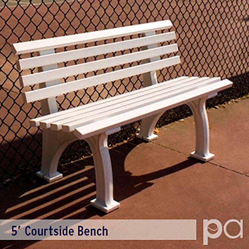 5' Courtsider Bench (White) Putterman