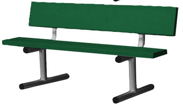5' Aluminum Tennis Court Bench (Green)