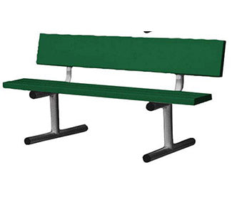 5' Aluminum Tennis Court Bench (Green)