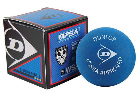 Dunlop Elite Doubles (Hard Ball) Squash Balls (1X) (Blue)