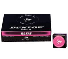 Dunlop Elite Singles (Hard Ball) Squash Balls (1x) (Pink)