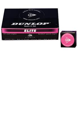 Dunlop Elite Singles (Hard Ball) Squash Balls (1x) (Pink)