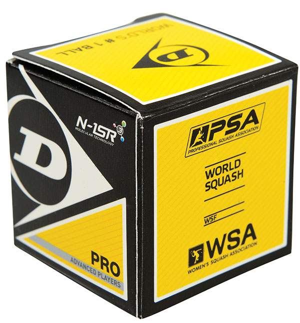 Dunlop Pro Squash Balls (1x) (Black/Double Yellow Dot)