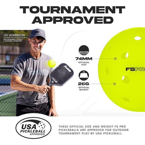 Franklin Fs Pro Outdoor Pickleballs (4X) (Optic Yellow)