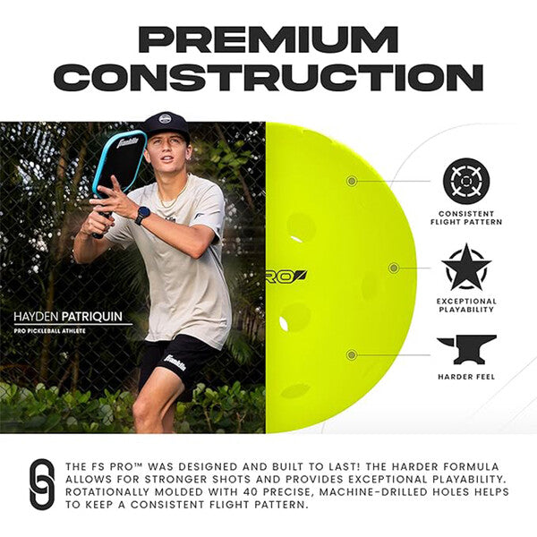 Franklin Fs Pro Outdoor Pickleballs (4X) (Optic Yellow)