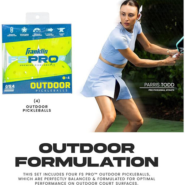Franklin Fs Pro Outdoor Pickleballs (4X) (Optic Yellow)