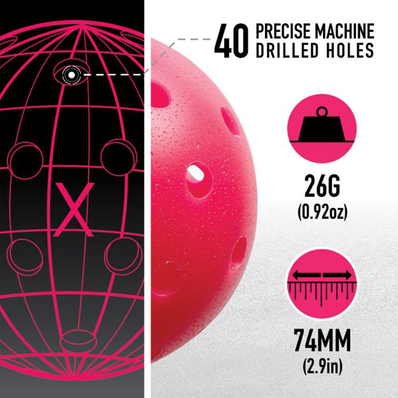 Franklin X-40 Outdoor Pickleballs (3X) (Pink)