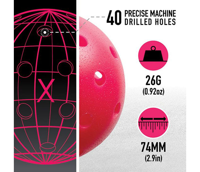 Franklin X-40 Outdoor Pickleballs (3X) (Pink)
