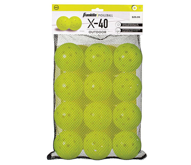 Franklin X-40 Outdoor Pickleballs (12X) (Optic Yellow)
