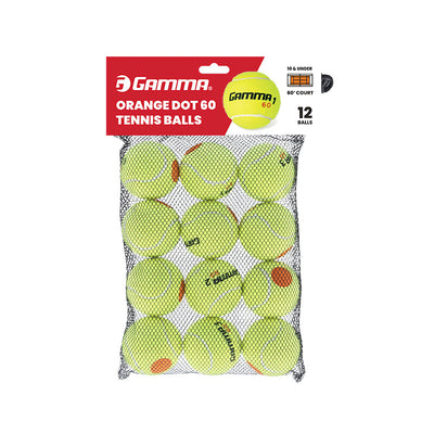Gamma 60 Orange Dot Tennis Balls (Bag 12X) Gamma