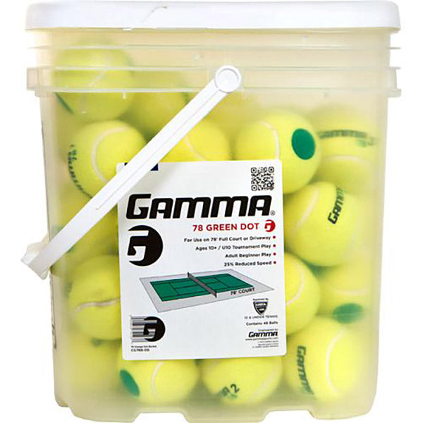 Gamma 78 Green Dot Tennis Balls (Bucket 48X) Gamma IG7802-NA-OS
