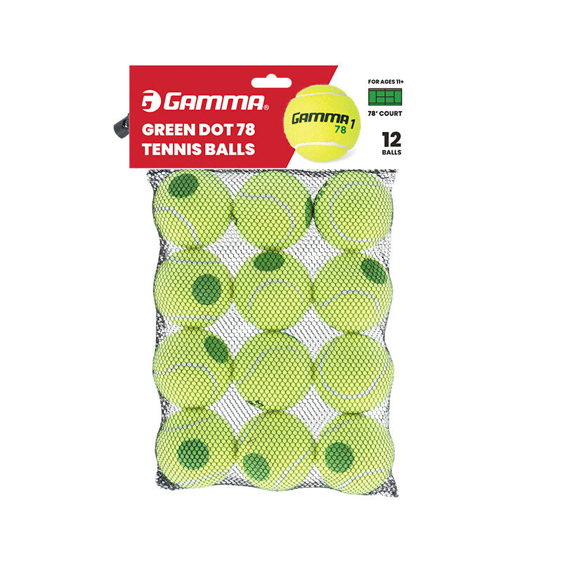 Gamma 78 Green Dot Tennis Balls (Bag 12X) Gamma