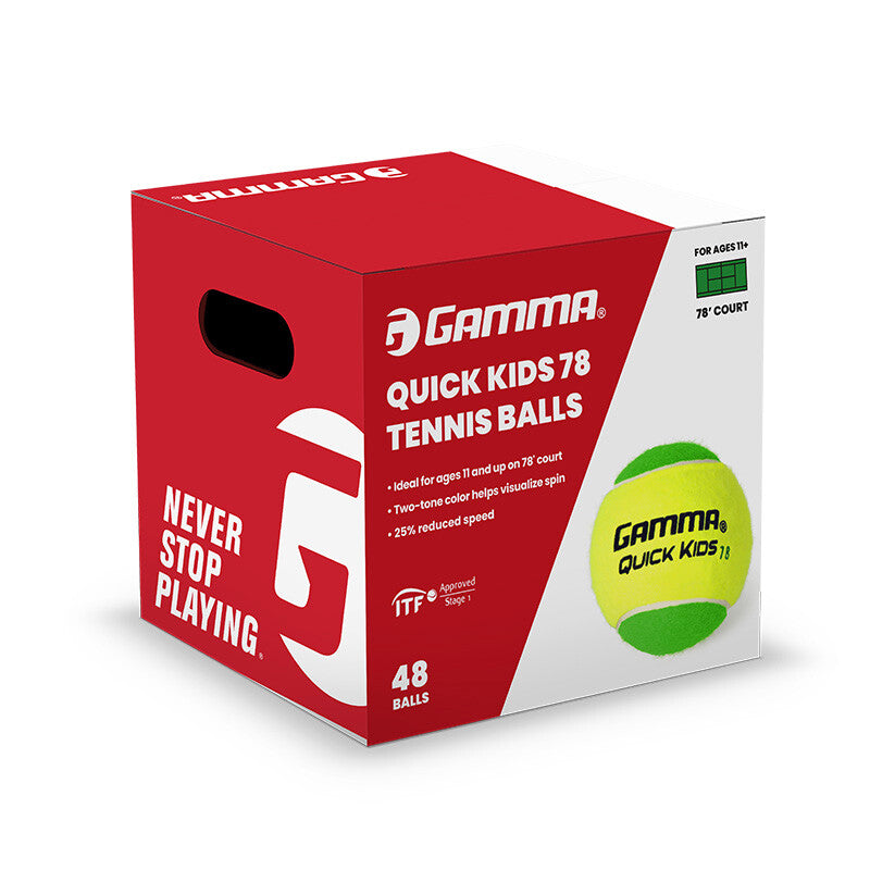 Gamma Quick Kids 78 Tennis Balls (Box 48X) Gamma