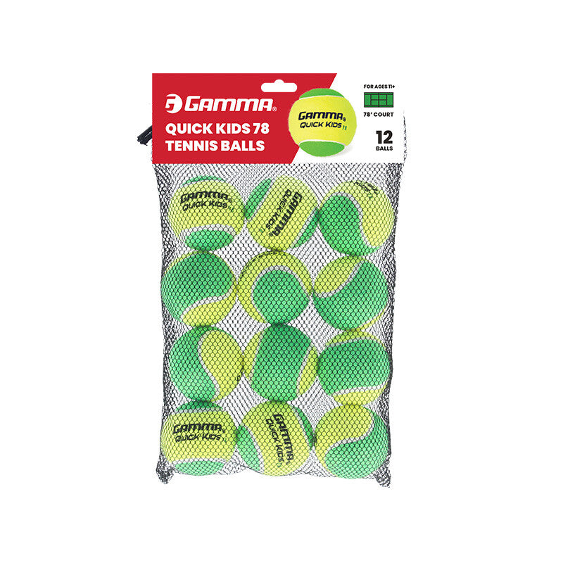 Gamma Quick Kids 78 Tennis Balls (Bag 12X)