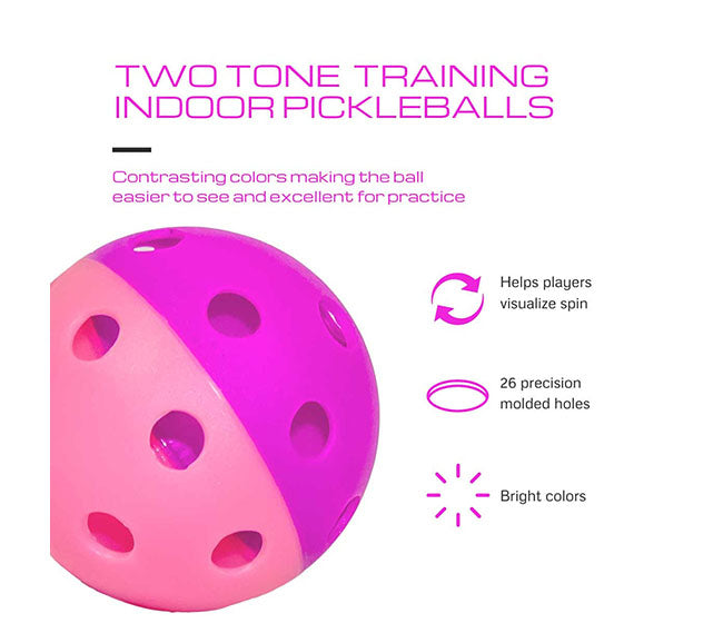 Gamma Two Tone Indoor Training Pickleballs (6X)