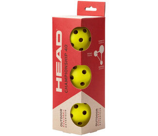 Head Championship 40 Outdoor Pickleballs (3X) (Yellow)