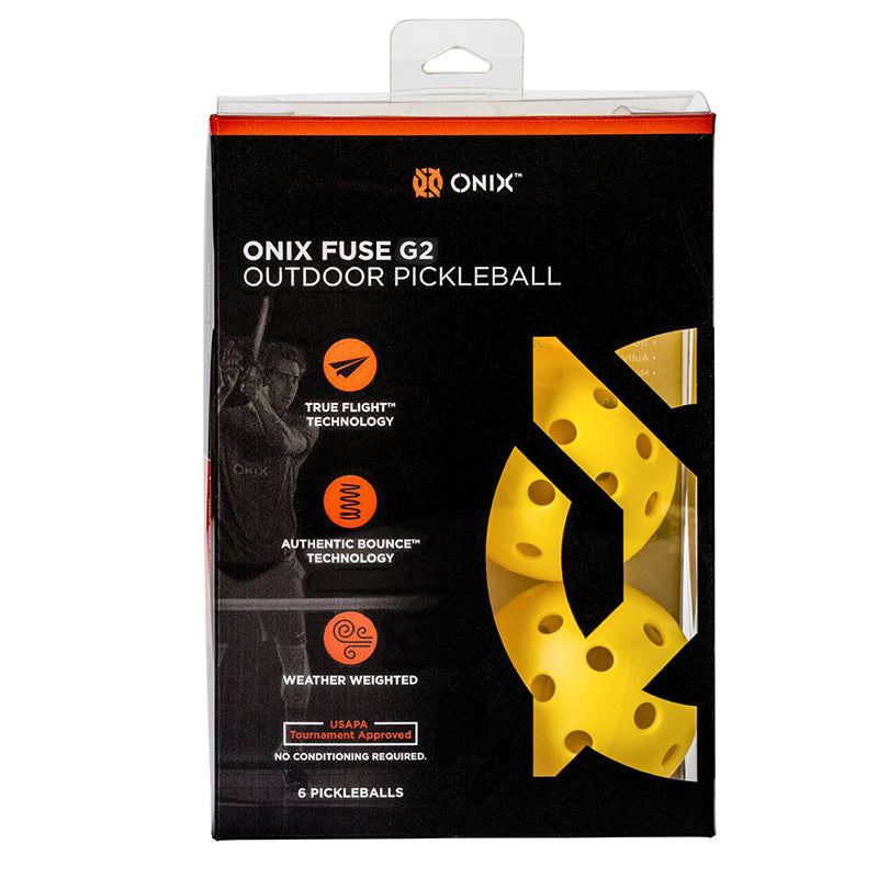 Onix Fuse G2 Outdoor Pickleballs (6X) (Yellow)