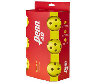 Penn 40 Outdoor Pickleballs (6X) (Yellow)