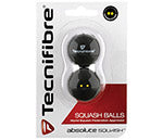 Tecnifibre Double Yellow Dot Squash Balls (2X) (Black)