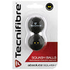 Tecnifibre Double Yellow Dot Squash Balls (2X) (Black)