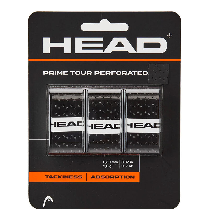 Head Prime Tour Perforated Overgrip (3X) (Black)