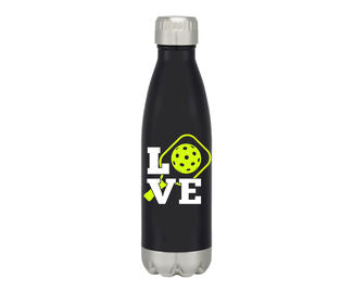 Love Pickleball Water Bottle (16Oz.) (Black)