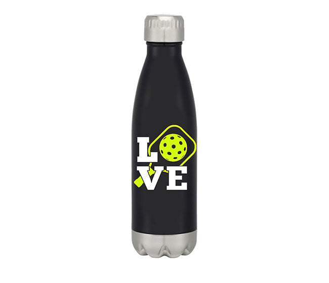 Love Pickleball Water Bottle (16Oz.) (Black)