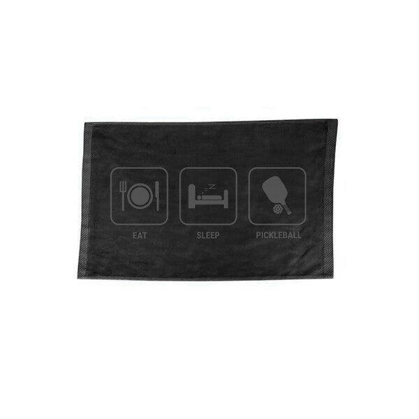 Eat Sleep Pickleball Towel (Black)